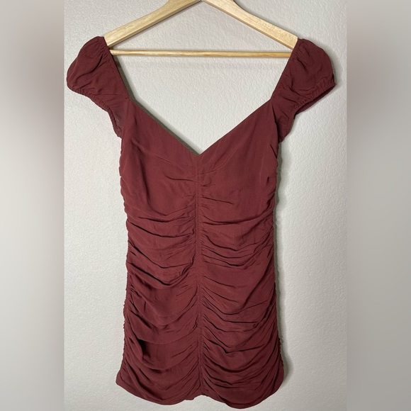Aritzia Wilfred Veda Ruched Mini Dress Size 2 - Picture 3 of 8